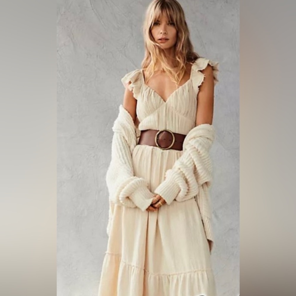 VERY RARE NWT ANTHROPOLOGIE Tiered Ruffled Maxi Dress. Size L